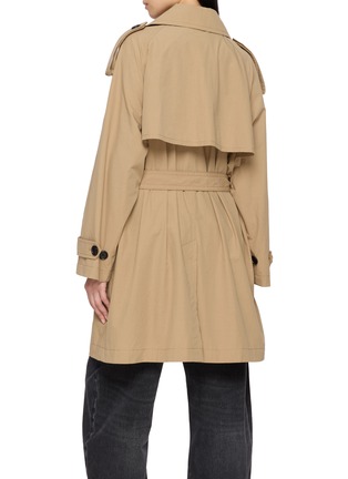 Back View - Click To Enlarge - NOIR - Double Breasted Belted Trench Coat