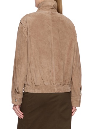 Back View - Click To Enlarge - NOIR - Zip Up Suede Jacket