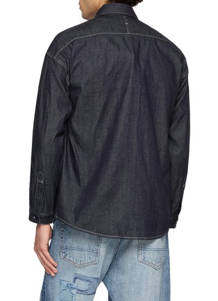 Back View - Click To Enlarge - FDMTL - Contrast Stitch Rinsed Denim Shirt