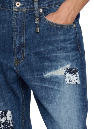  - FDMTL - Distressed Patchwork Slim Fit Denim Jeans