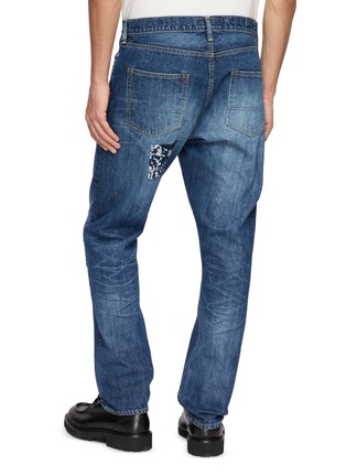 Back View - Click To Enlarge - FDMTL - Distressed Patchwork Slim Fit Denim Jeans