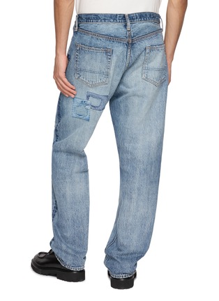 Back View - Click To Enlarge - FDMTL - Distressed Patchwork Classic Fit Denim Jeans