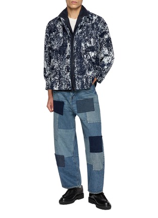 Figure View - Click To Enlarge - FDMTL - Patchwork Wide Leg Denim Jeans
