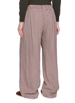 Back View - Click To Enlarge - DRIES VAN NOTEN - Paroni Pleated Chequered Wide Leg Pants