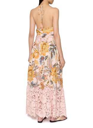 Back View - Click To Enlarge - FARM RIO - Ligia Floral Lace Maxi Dress