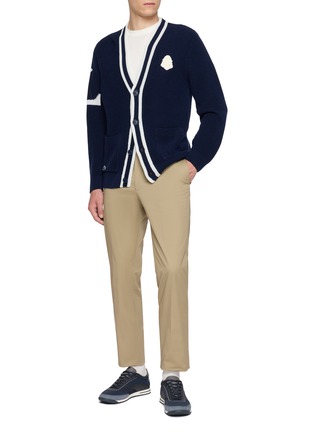 Figure View - Click To Enlarge - LACOSTE - Contrast Intarsia V-Neck Cardigan