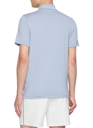 Back View - Click To Enlarge - LACOSTE - Logo Patch Striped Polo Shirt