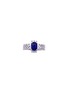 LC COLLECTION JEWELLERY Platinum Diamond Round Sapphire Ring — US 6 1/4
