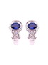 LC COLLECTION JEWELLERY 18K White Gold Diamond Round Sapphire Earrings