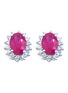 LC COLLECTION JEWELLERY Platinum Diamond Ruby Earrings