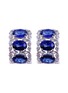 LC COLLECTION JEWELLERY 18K White Gold Diamond Sapphire Earrings