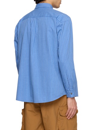 Back View - Click To Enlarge - AND WANDER - Striped Cotton Wool Utility Shirt