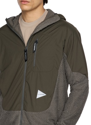  - AND WANDER - Air Fleece Panelled Zip Up Hoodie