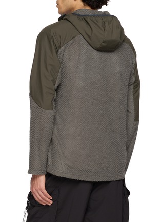 Back View - Click To Enlarge - AND WANDER - Air Fleece Panelled Zip Up Hoodie