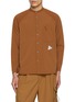 AND WANDER Fleece Panelled Band Collar Shirt