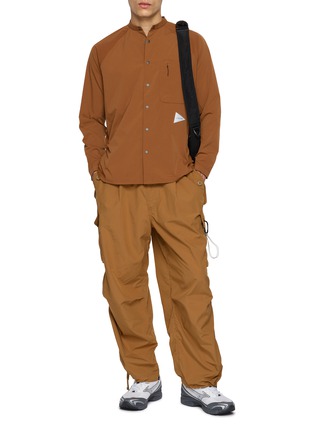Figure View - Click To Enlarge - AND WANDER - Fleece Panelled Band Collar Shirt