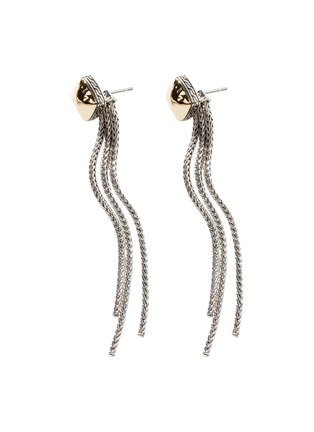 Detail View - Click To Enlarge - JOHN HARDY - Classic Chain Hammered 18K Gold Sterling Silver Cluster Tassel Earrings