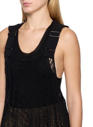  - Y'S - Square Pattern Open Knit Cotton Tank Top