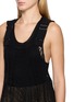  - Y'S - Square Pattern Open Knit Cotton Tank Top