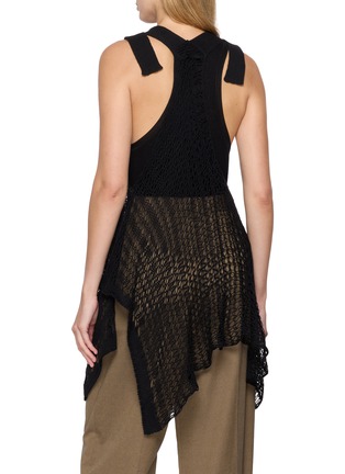Back View - Click To Enlarge - Y'S - Square Pattern Open Knit Cotton Tank Top