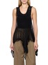 Y'S Square Pattern Open Knit Cotton Tank Top
