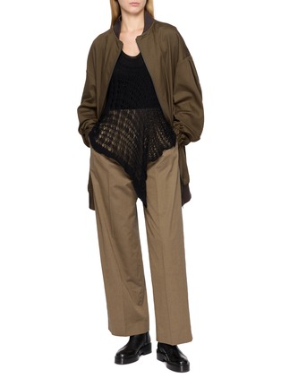 Figure View - Click To Enlarge - Y'S - Square Pattern Open Knit Cotton Tank Top
