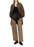 Figure View - Click To Enlarge - Y'S - Square Pattern Open Knit Cotton Tank Top