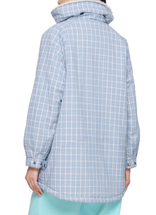 Back View - Click To Enlarge - HALFWAY NATIVE - Sea Cliff Chequered Faux Fur Padded Parka