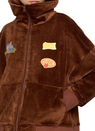  - HALFWAY NATIVE - Ocean Breeze Graphic Appliqué Velour Zip Up Jacket