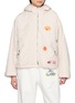 HALFWAY NATIVE Sandy Coast Striped Appliqué Faux Fur Padded Jacket