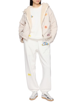 Figure View - Click To Enlarge - HALFWAY NATIVE - Sandy Coast Striped Appliqué Faux Fur Padded Jacket