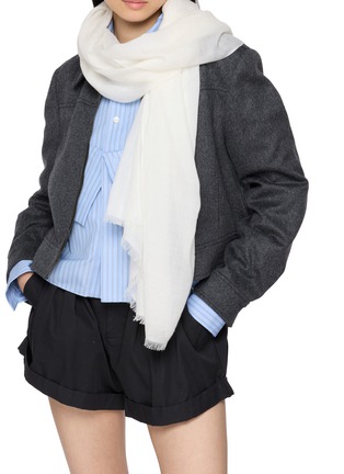 Figure View - Click To Enlarge - LANE'S - Silk Cashmere Twill Weave Shawl