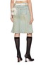 Back View - Click To Enlarge - MARKGONG - Faux Fur Trim Light Wash Denim Fishtail Skirt