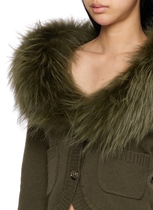  - MARKGONG - Fur Collar Knit Cardigan