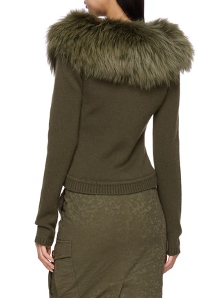 Back View - Click To Enlarge - MARKGONG - Fur Collar Knit Cardigan