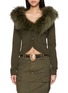 MARKGONG Fur Collar Knit Cardigan