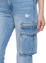  - MARKGONG - Cargo Pocket Medium Wash Flared Jeans