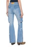 Back View - Click To Enlarge - MARKGONG - Cargo Pocket Medium Wash Flared Jeans
