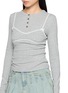  - MARKGONG - Bralette Detail Long Sleeve Henley T-shirt