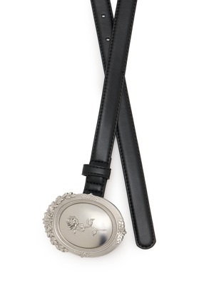 Detail View - Click To Enlarge - MARKGONG - Rose Metal Buckle Leather Belt