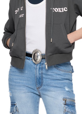 Figure View - Click To Enlarge - MARKGONG - Rose Metal Buckle Leather Belt