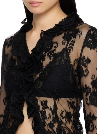  - MARKGONG - Lace Ruffle Sheer Blouse