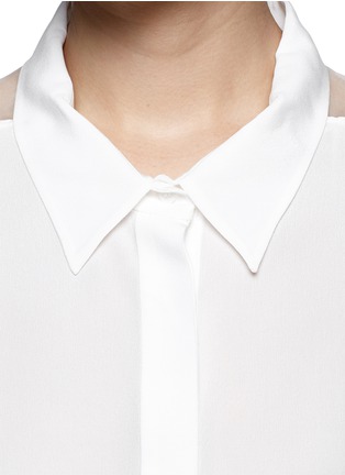 Detail View - Click To Enlarge - SANDRO - 'Celest' sheer back silk shirt