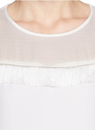 Detail View - Click To Enlarge - SANDRO - 'Erwine' sheer yoke T-shirt