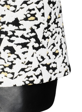 Detail View - Click To Enlarge - SANDRO - 'Janique' textured print leather hem skirt