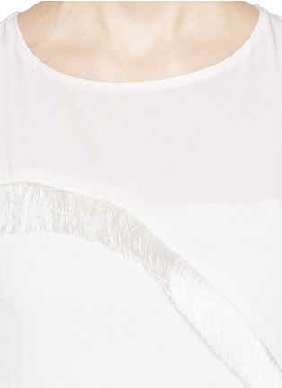 Detail View - Click To Enlarge - SANDRO - 'Roseda' fringe trim dress