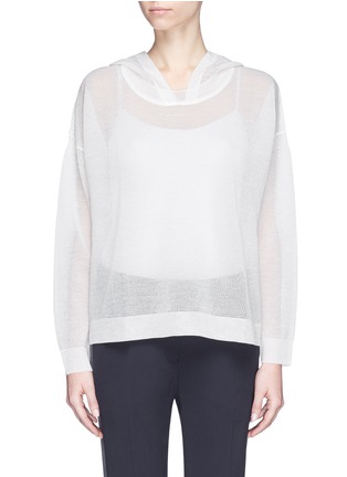 Main View - Click To Enlarge - SANDRO - 'Salia' eyelet knit hooded sweater
