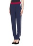 Front View - Click To Enlarge - SANDRO - 'Paulite' contrast waist crepe pants