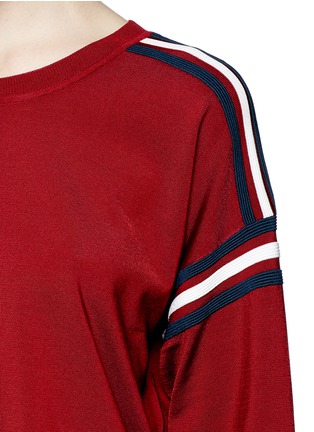 Detail View - Click To Enlarge - SANDRO - 'Savina' stripe shoulder sweater