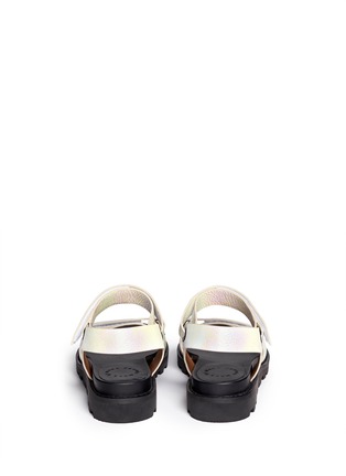 Back View - Click To Enlarge - MARC BY MARC JACOBS SHOES -  strap iridescent leather sandals